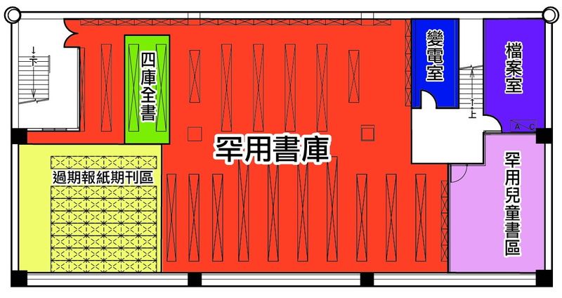 苗栗圖書館地下一樓平面圖